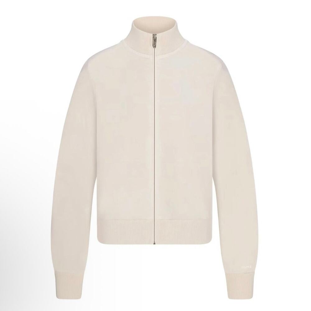 SKIMS Boyfriend Fleece Track Jacket Buff Size S NWT - Picture 11 of 11